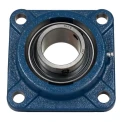 SKF Flanged Bearing Unit, Square Housing, 4 Hole Mount, 60mm Inside Diameter, Cast Iron, Set Screw Locking FYJ 60 TF