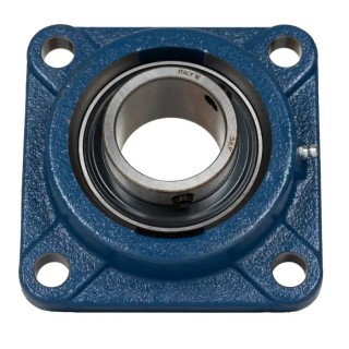 SKF Flanged Bearing Unit, Square Housing, 4 Hole Mount, 60mm Inside Diameter, Cast Iron, Set Screw Locking FYJ 60 TF