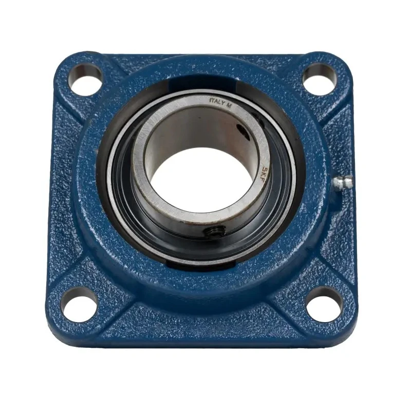 SKF Flanged Bearing Unit, Square Housing, 4 Hole Mount, 60mm Inside Diameter, Cast Iron, Set Screw Locking FYJ 60 TF