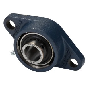 SKF Flange Bearing Unit, Cast Iron, 20 mm Inside Diameter, 2 Hole Cylindrical Bore, Set Screw Locking, 112mm FYTB 20 TR