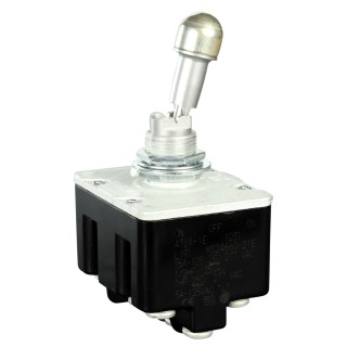Honeywell Technologies Toggle Switch, Bushing Mount, On-Off-On, 4PDT, 20A Contact Current, Screw Terminal, 28 V dc 4TL1-1E