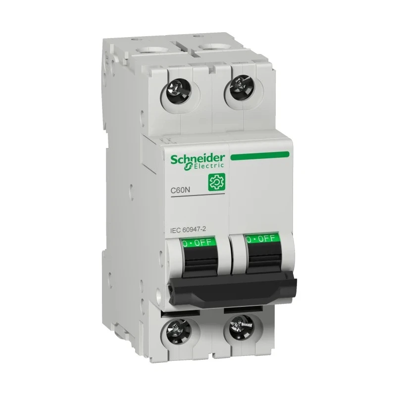 Schneider Electric Multi9 C60N Miniature Circuit Breaker, 2-Pole, 6A, Type C, 240V AC, 125V DC, 10kA Breaking Capacity 