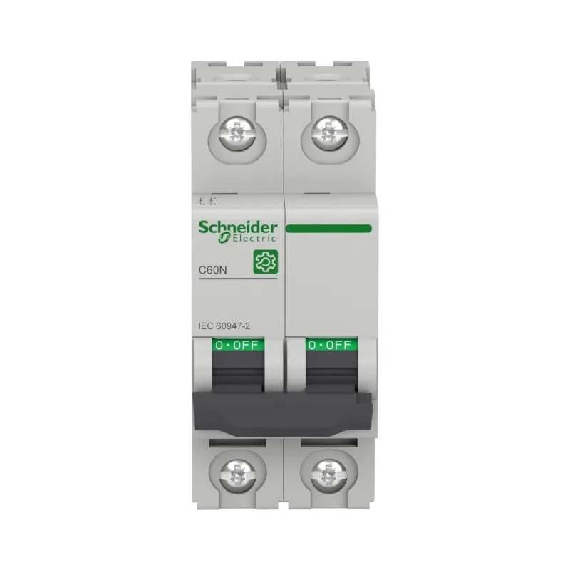 Schneider Electric Multi9 C60N Miniature Circuit Breaker, 2-Pole, 6A, Type C, 240V AC, 125V DC, 10kA Breaking Capacity 