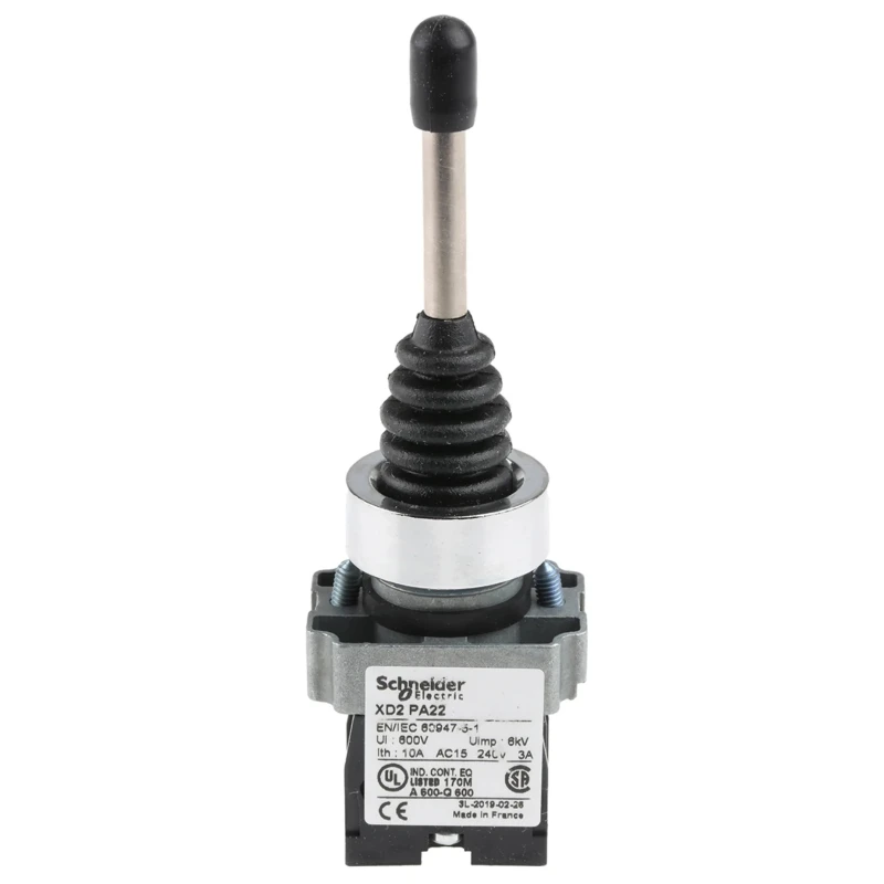 Schneider Electric Harmony XD2 2-Axis Joystick Lever Slow Break, IP65 Protection, 240 V AC, 3A XD2PA22