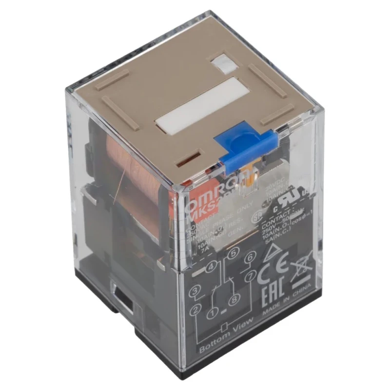Omron Non-Latching Relay, 110V DC Coil, 10A Switching Current, DPDT, Plug-In Terminal MKS2PI 110VDC