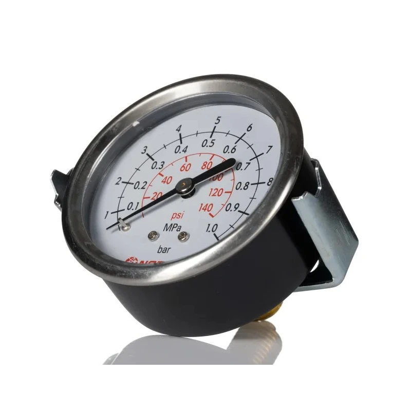 Norgren Industrial 63 mm White Dial Threaded Pressure Gauge G 1/4, Brass Connection, ABS Case, 10 bar 18-015-852