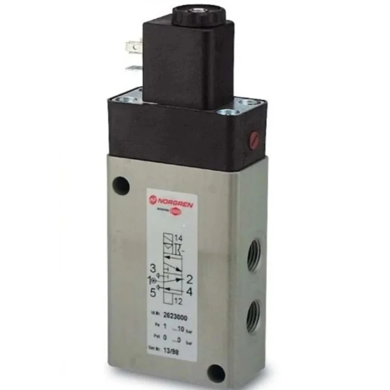 Norgren Pneumatic Solenoid Valve 3/2 Way, 5/2 Way Indirect Solenoid, Aluminium Body, 24V DC 2623077303202400