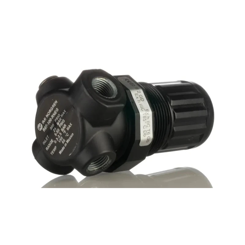 Norgren Pneumatic Regulator, G 1/8 Port, 0.3-3.5 bar Outlet Pressure, 20 Bar Max Input Pressure R07-100-RNEG