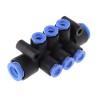 SMC 6 Outlet Pneumatic Manifold Fitting Polybutylene Terephthalate Material 1 Mpa Pressure KM11-06-10-6