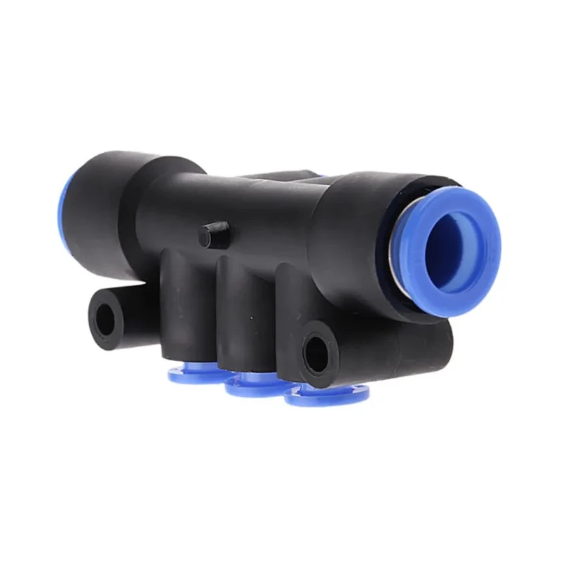SMC 6 Outlet Pneumatic Manifold Fitting Polybutylene Terephthalate Material 1 Mpa Pressure KM11-06-10-6
