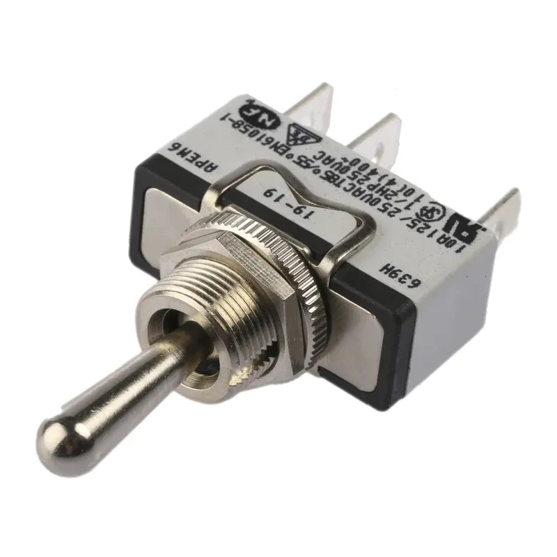 APEM Panel Mount Toggle Switch On-Off-On SPST Tab Terminal 24 V dc 250 V ac 639H/2