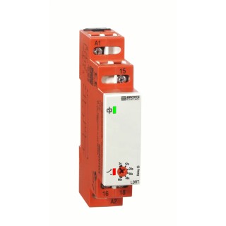 Broyce Control DIN Rail Time Delay Relay 1-Contact, SPDT Switch Configuration, 230V ac, 8A LDRT 230VAC 2-60s/100ms