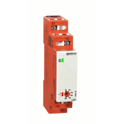 Broyce Control DIN Rail Time Delay Relay 1-Contact, SPDT Switch Configuration, 230V ac, 8A LDRT 230VAC 2-60s/100ms