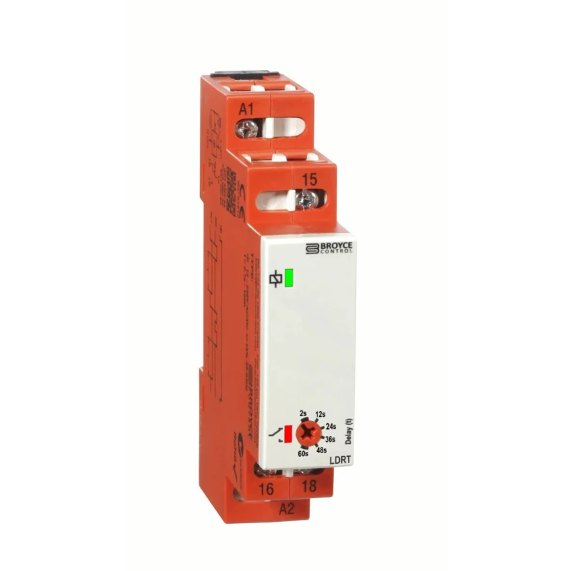 Broyce Control DIN Rail Time Delay Relay 1-Contact, SPDT Switch Configuration, 230V ac, 8A LDRT 230VAC 2-60s/100ms