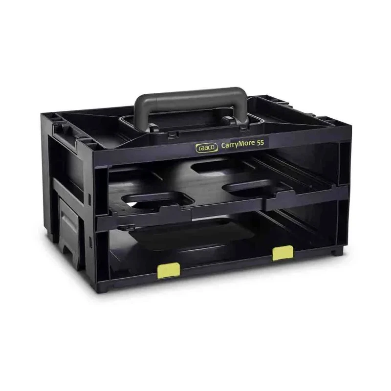 Raaco 2 Cell Black Plastic Compartment Box 195mm x 386mm x 263mm 146388