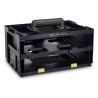 Raaco 2 Cell Black Plastic Compartment Box 195mm x 386mm x 263mm 146388
