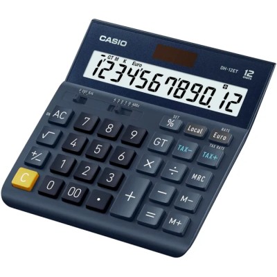 Casio Professional Desktop Calculator, 12 Digit Tilt Display, Battery and Solar Power DH-12ET-WK-UP
