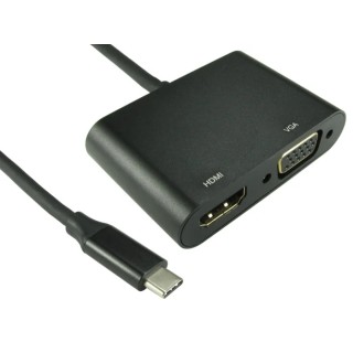 RS PRO USB Type C to HDMI VGA Adapter USB 3.0 1080p Video Output 220-6502