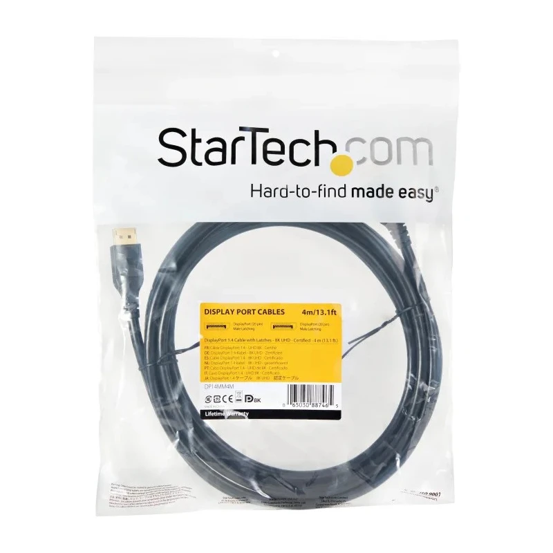 StarTech.com Male DisplayPort to Male DisplayPort Polyvinyl Chloride Cable 4 m DP14MM4M