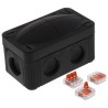 WISKA Polypropylene Junction Box Black RAL 9005, IP66/IP67 Protection, 4 Terminals, 85mm x 49mm x 51mm 10109900