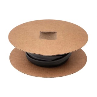 TE Connectivity Black Polyolefin Heat Shrink Tubing, 7.1 mm Sleeve Diameter x 8 m Length, 2:1 Shrink Ratio VFRS-1/4-0