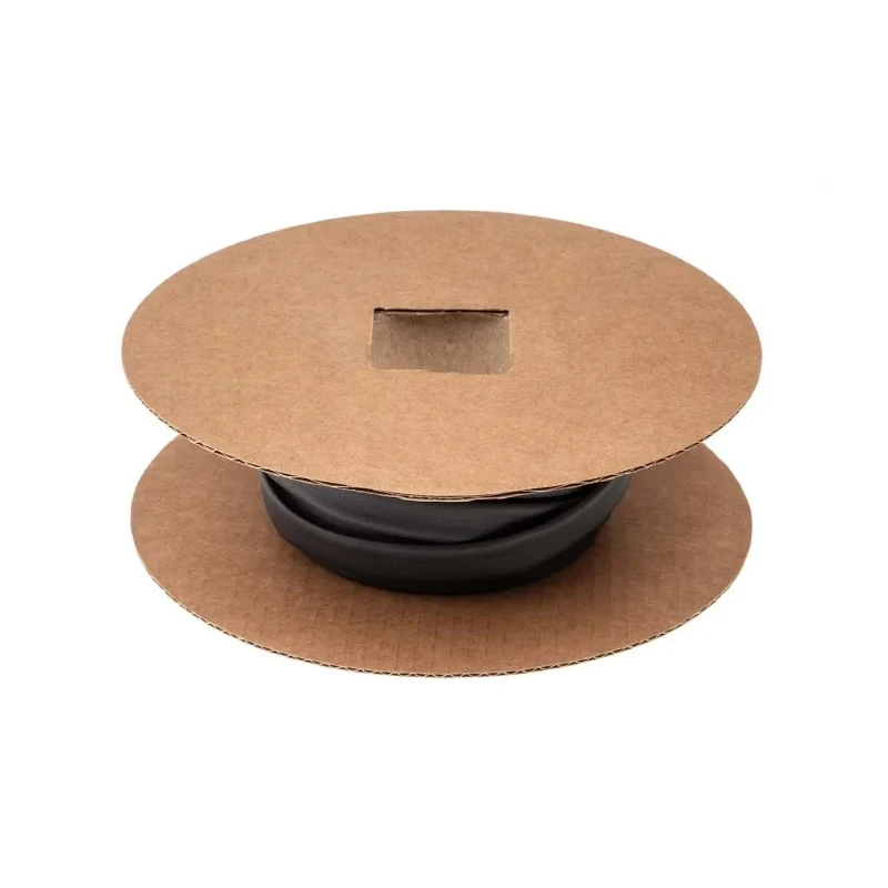 TE Connectivity Black Polyolefin Heat Shrink Tubing, 7.1 mm Sleeve Diameter x 8 m Length, 2:1 Shrink Ratio VFRS-1/4-0