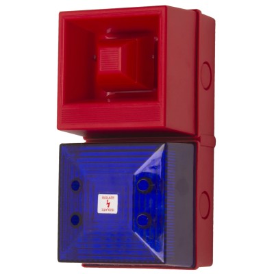 Clifford & Snell Blue Beacon-Sounder Combination YL40 Series, 24V DC, 108dB, IP65, Electronic Sounder, LED Strobe 245184