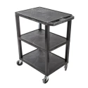 RS PRO 3-Shelf Polyethylene Rubber Trolley, 670 mm Length, 150 kg Load Capacity, 460 mm Width, Model 225-5971