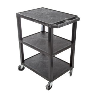 RS PRO 3-Shelf Polyethylene Rubber Trolley, 670 mm Length, 150 kg Load Capacity, 460 mm Width, Model 225-5971