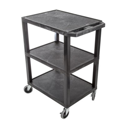 RS PRO 3-Shelf Polyethylene Rubber Trolley, 670 mm Length, 150 kg Load Capacity, 460 mm Width, Model 225-5971