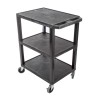 RS PRO 3-Shelf Polyethylene Rubber Trolley, 670 mm Length, 150 kg Load Capacity, 460 mm Width, Model 225-5971