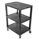 RS PRO 3-Shelf Polyethylene Rubber Trolley, 670 mm Length, 150 kg Load Capacity, 460 mm Width, Model 225-5971