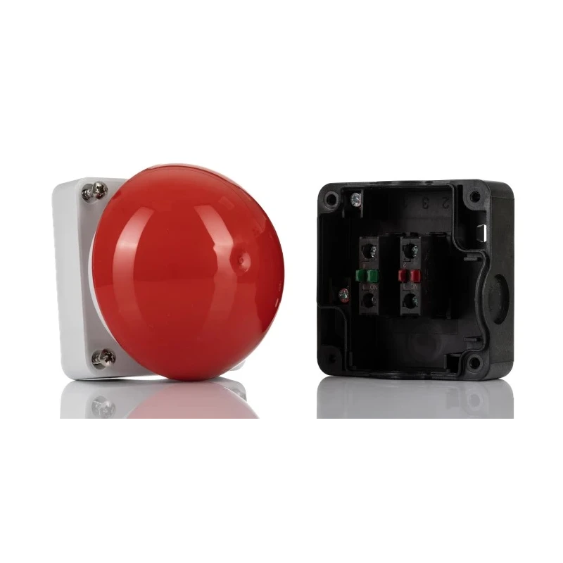 Eaton FAK Series Push Button Switch, Momentary, Spring Return, Panel Mount, SPDT, Red Actuator, IP69K, 6A 229746 FAK-R/KC11/I