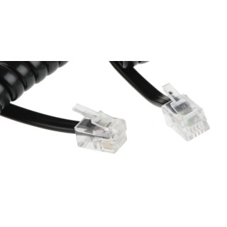 Decelect Male RJ9 to Male Telephone Extension Cable Black Sheath 1.5 m CP162446N