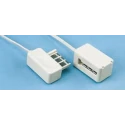 Decelect Male Female Telephone Extension Cable White PVC Jacket 10m RA230062