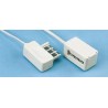 Decelect Male Female Telephone Extension Cable White PVC Jacket 10m RA230062