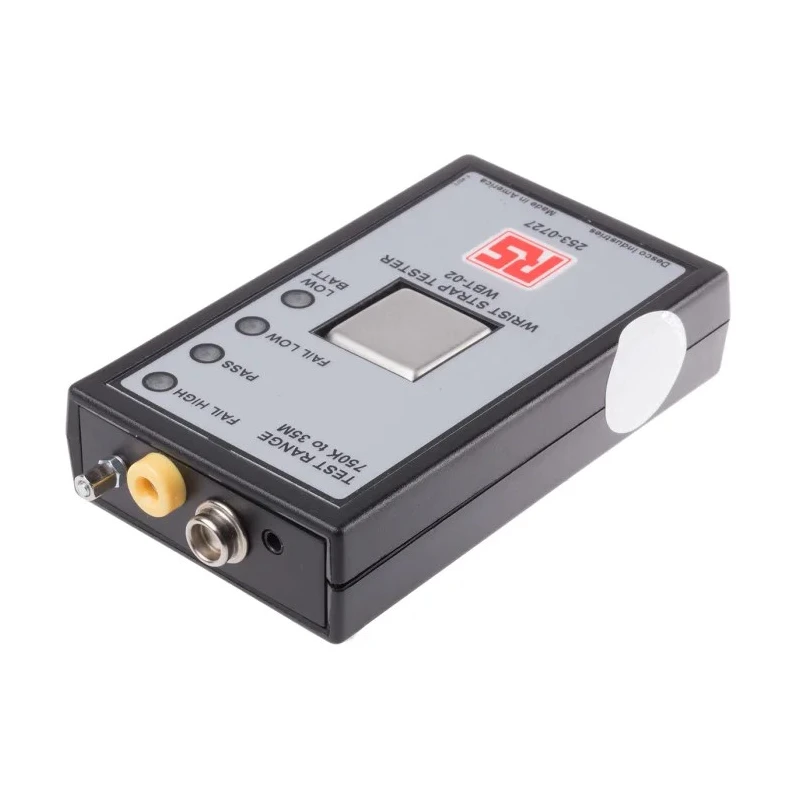 RS PRO Wrist ESD Tester Compact Portable LED Display 9V Battery Powered 750kΩ Max Resistance 35mΩ Min Resistance 253-0727