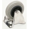 LAG Fixed Castor, 55 kg Load Capacity, 80 mm Rubber Wheel, Thermoplastic Hub, Series INOX 20 15504G
