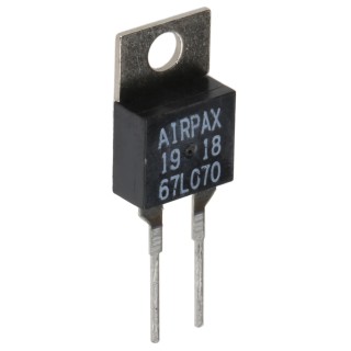 Airpax Bi-Metallic Thermostat 130°C Max NC, Automatic Reset, 0.5A, PCB Terminal 67L070