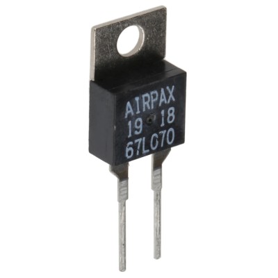 Airpax Bi-Metallic Thermostat 130°C Max NC, Automatic Reset, 0.5A, PCB Terminal 67L070