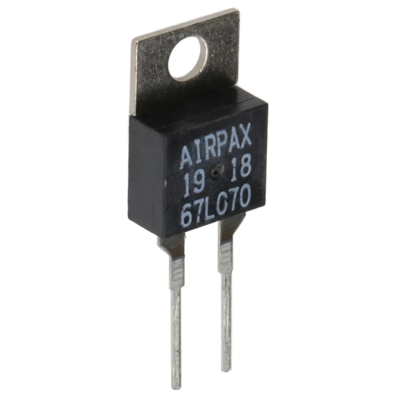 Airpax Bi-Metallic Thermostat 130°C Max NC, Automatic Reset, 0.5A, PCB Terminal 67L070