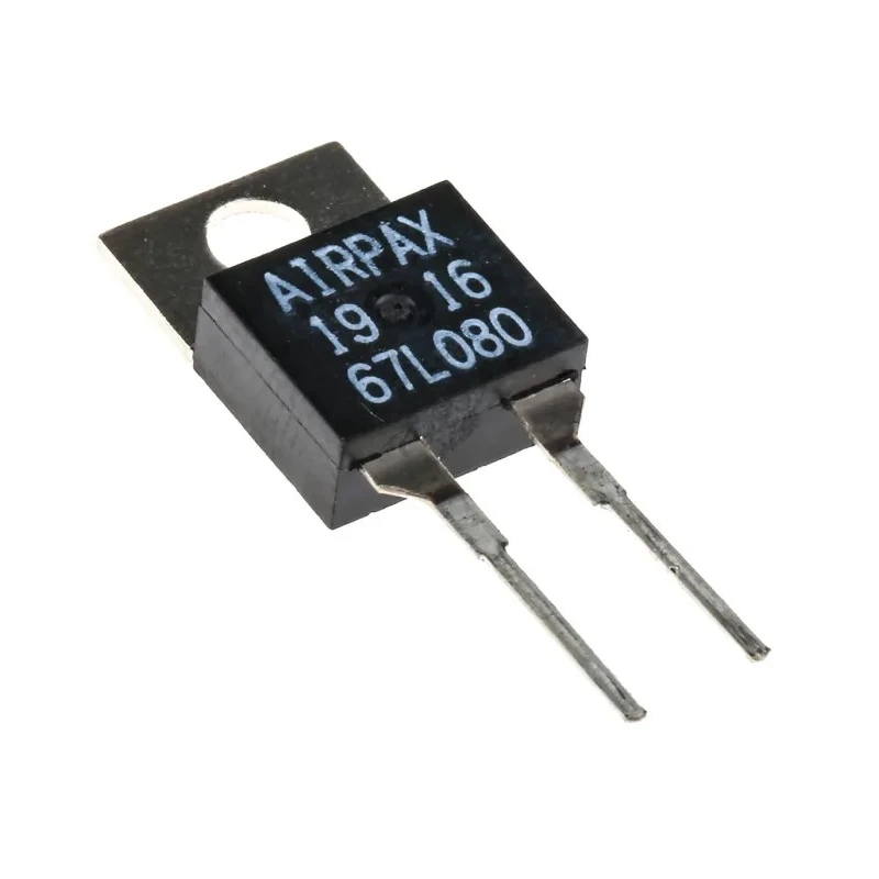 Airpax Bi-Metallic Thermostat 130°C Maximum NC Automatic Reset PCB Terminal 1A 67L080