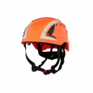 3M Orange Safety Helmet with Chin Strap Included, Ventilated, Adjustable for Industrial Use 7100175098