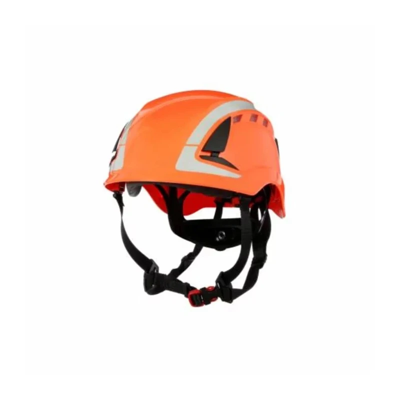 3M Orange Safety Helmet with Chin Strap Included, Ventilated, Adjustable for Industrial Use 7100175098