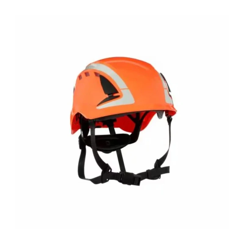 3M Orange Safety Helmet with Chin Strap Included, Ventilated, Adjustable for Industrial Use 7100175098