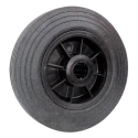 Guitel Hervieu Black Rubber Trolley Wheel 160mm Diameter 41mm Width Load Capacity 150kg Plain Bore 253-5429