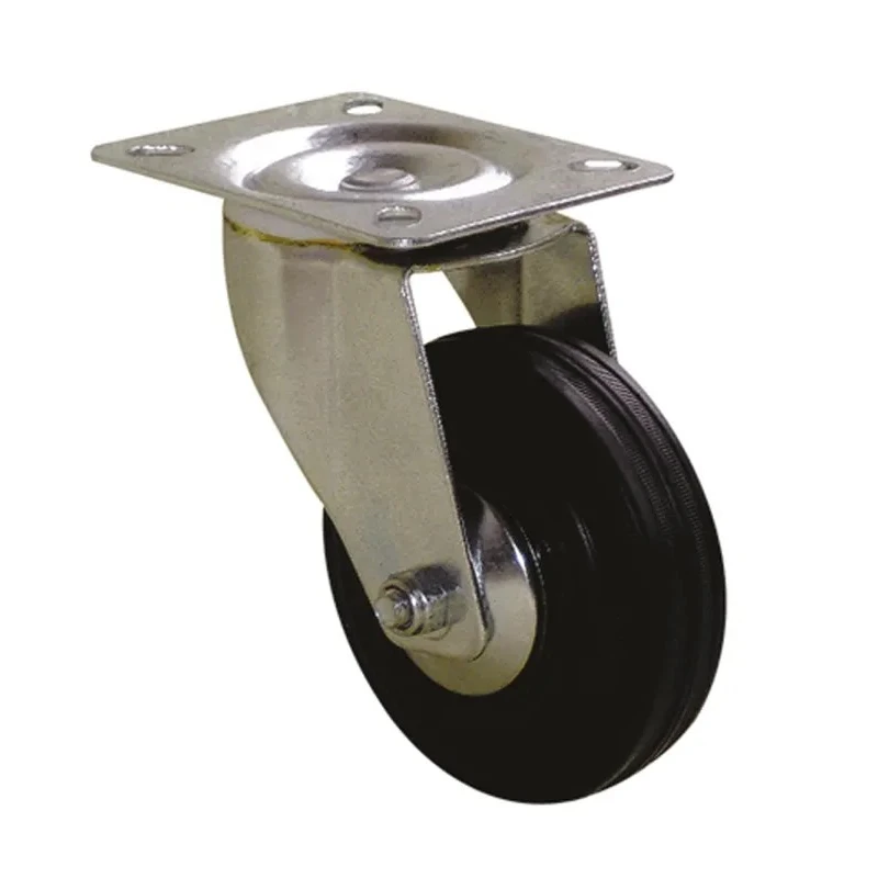 Guitel Hervieu Swivel Castor Rubber Wheel 50 mm Diameter 50 kg Load Capacity Pressed Steel Frame 1083052