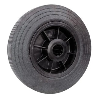 Guitel Hervieu Black Rubber Trolley Wheel 175 kg Load Capacity, 160mm Diameter, 41mm Width, Model 1801020