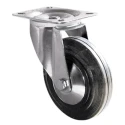 Guitel Hervieu Swivel Castor 175 kg Load Capacity 160 mm Rubber Wheel 41 mm Width 196 mm Height 4 Fixing Holes 1351821