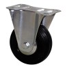 Guitel Hervieu Fixed Castor 100 kg Capacity 100 mm Wheel Diameter Rubber Wheel with Bright Zinc Plated Pressed Steel 5085102